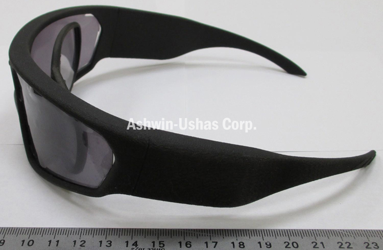 Safety sunglasses prototype with prescription insert: bare sunglasses