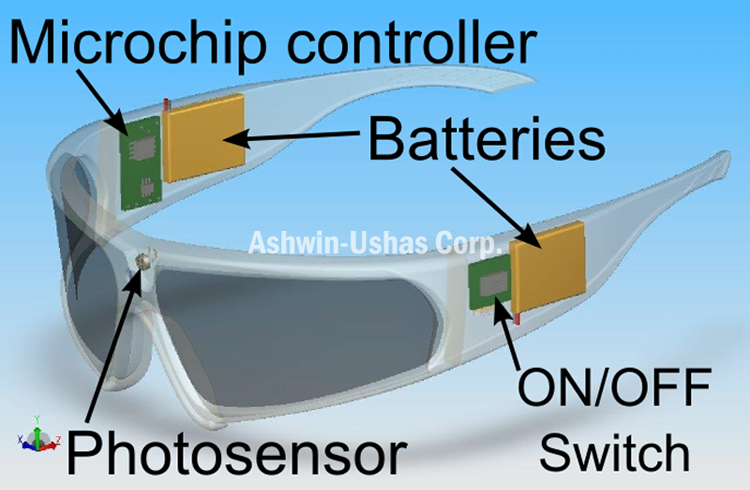 Safety sunglasses prototype with prescription insert: schematic